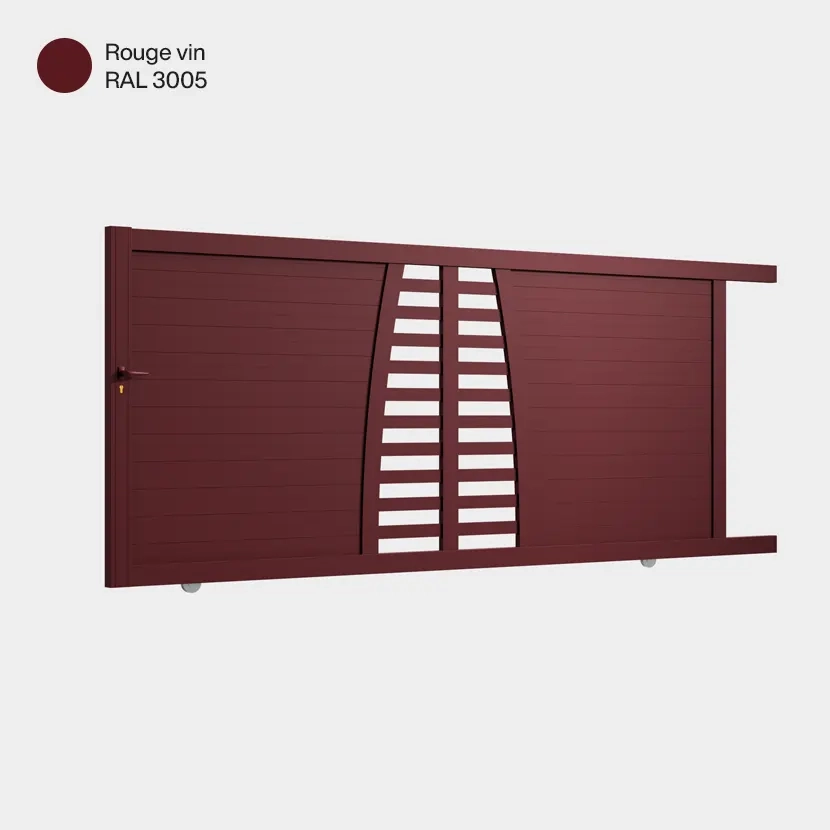 Portail aluminium: Portail coulissant Helsinki Rouge Vin RAL 3005