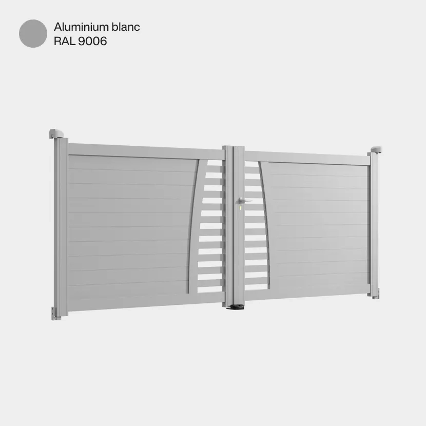 Portail aluminium: Portail double battant Helsinki Aluminium Blanc RAL 9006