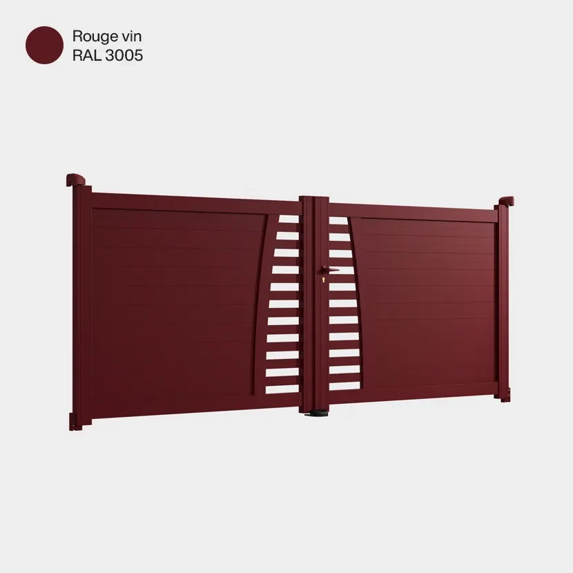 Portail aluminium: Portail double battant Helsinki Rouge Vin RAL 3005