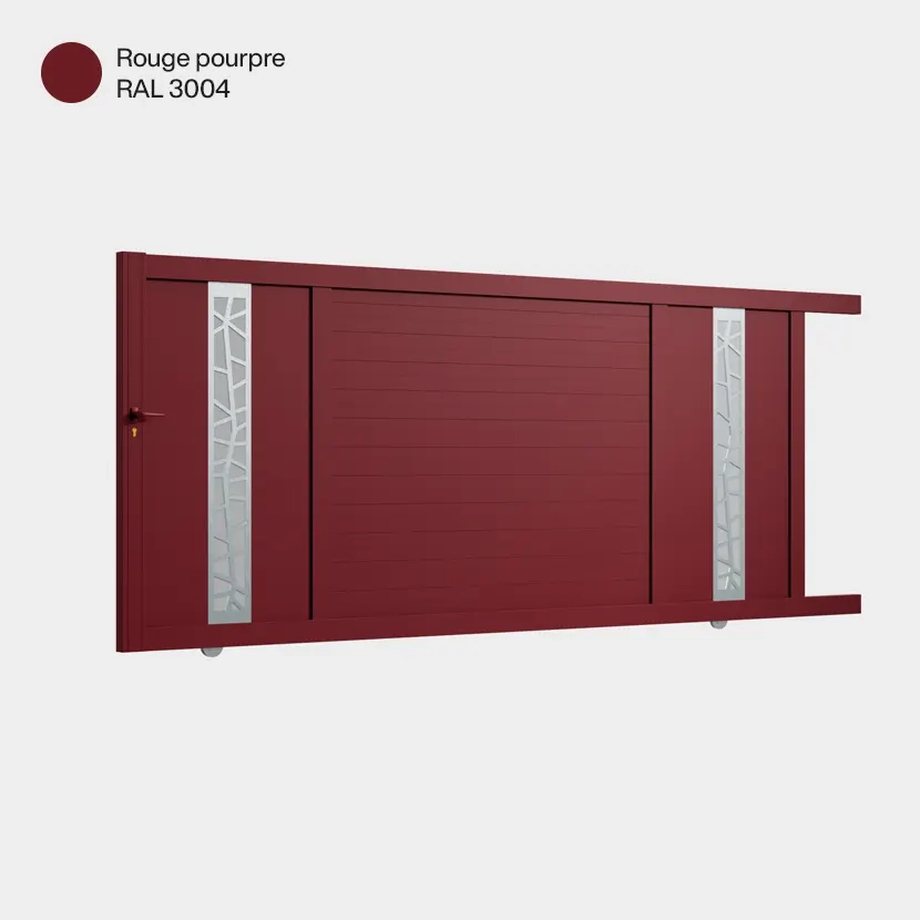 Portail aluminium: Portail coulissant Jerez Rouge Pourpre RAL 3004