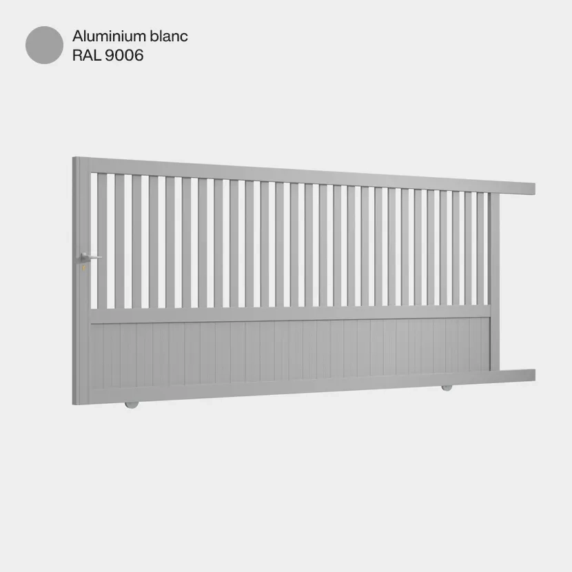 Portail aluminium: Portail coulissant Kansas Aluminium Blanc RAL 9006