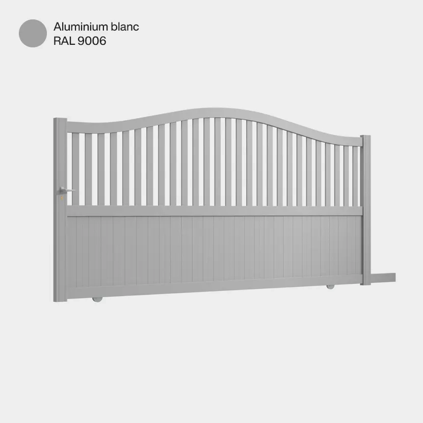 Portail aluminium: Portail coulissant Leipzig Aluminium Blanc RAL 9006
