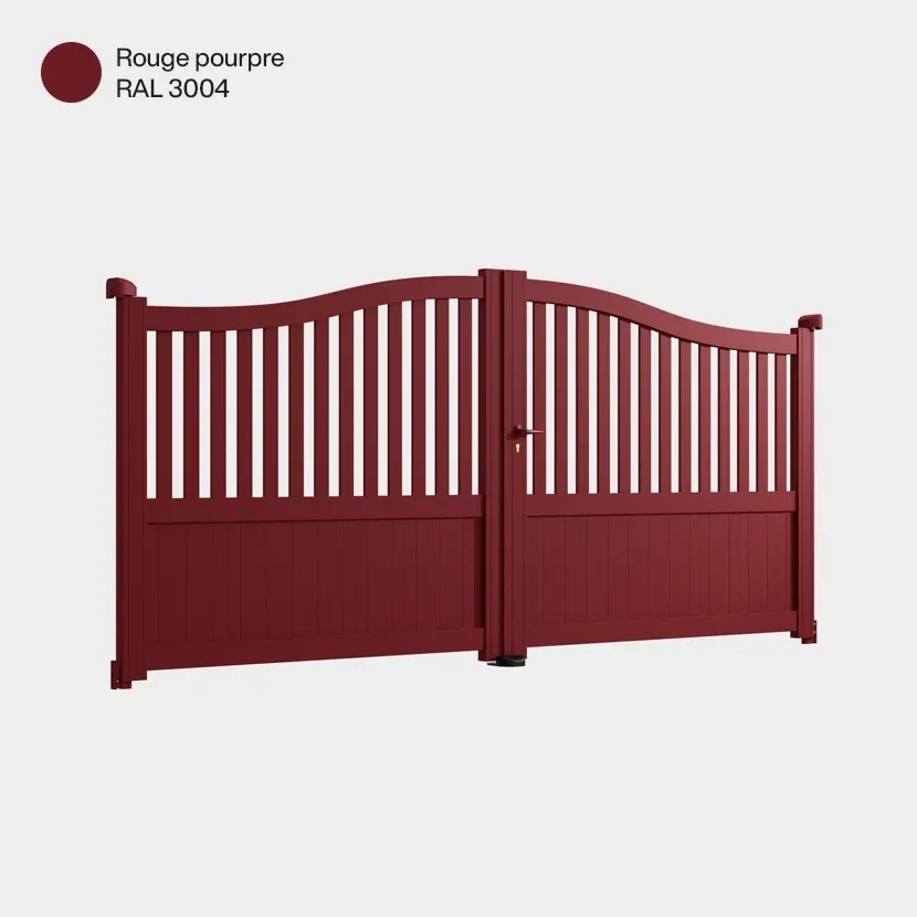 Portail rouge en aluminium