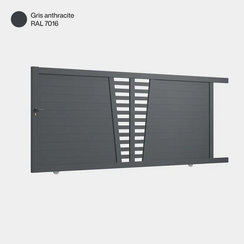 Portail aluminium: Portail coulissant Linz Gris Anthracite RAL 7016