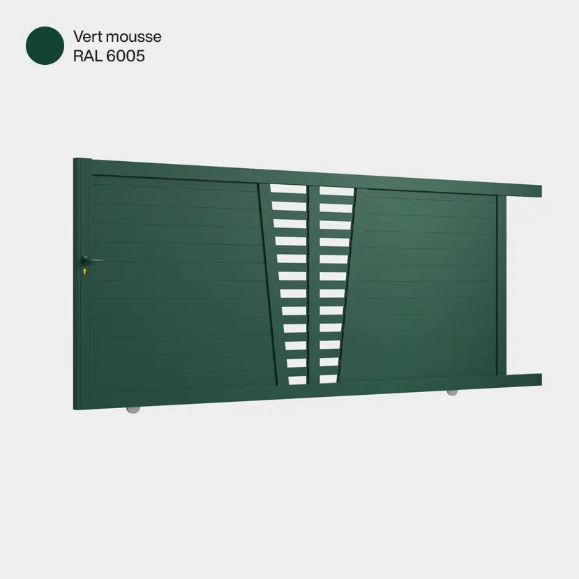 Portail aluminium: Portail coulissant Linz Vert mousse RAL 6005