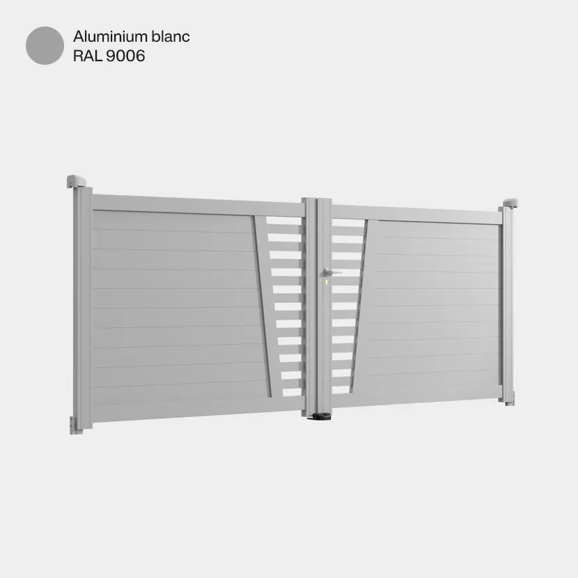 Portail aluminium: Portail double battant Linz Aluminium Blanc RAL 9006