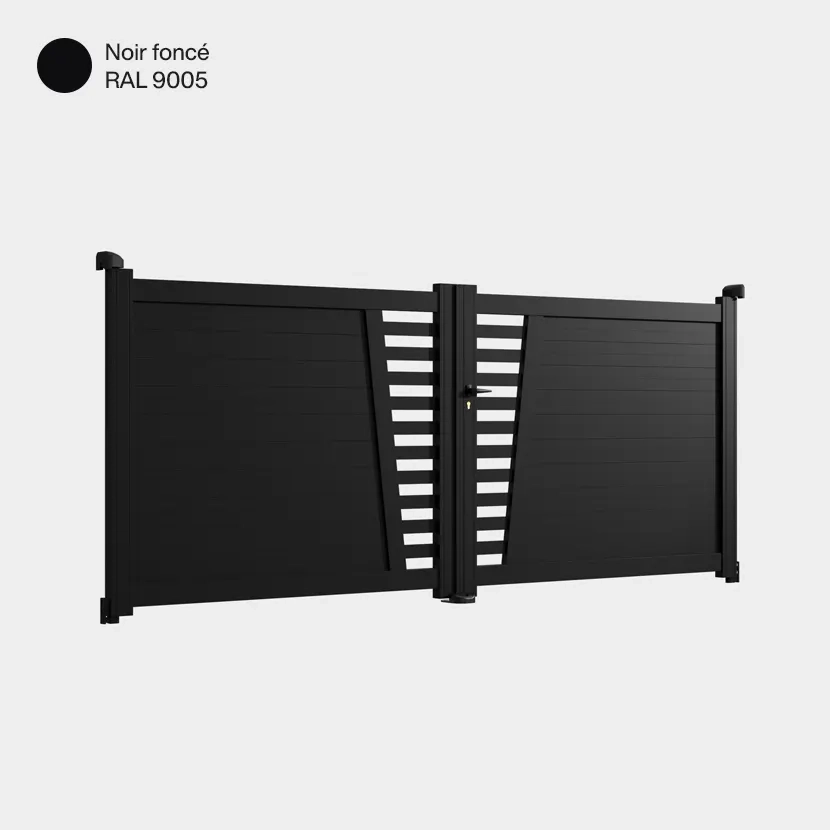 Portail aluminium: Portail double battant Linz Noir fonce RAL 9005