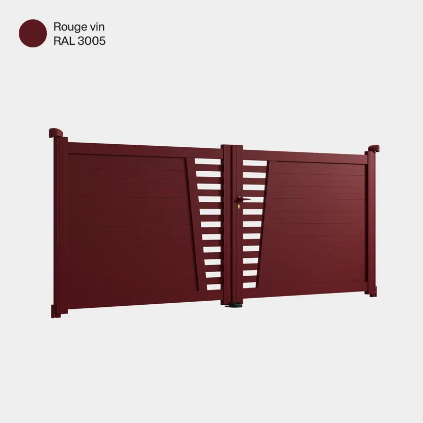 Portail aluminium: Portail double battant Linz Rouge Vin RAL 3005