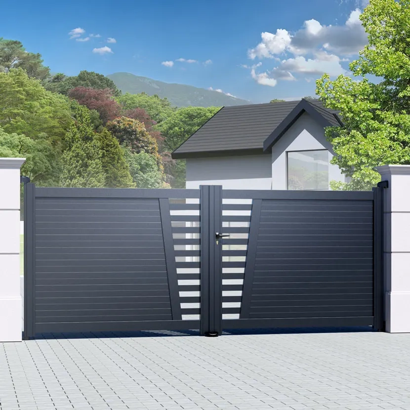 Portail aluminium: Portail double battant Linz