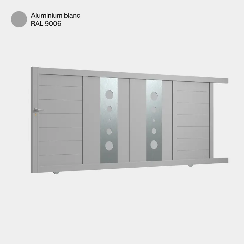 Portail aluminium: Portail coulissant Marseille Aluminium Blanc RAL 9006