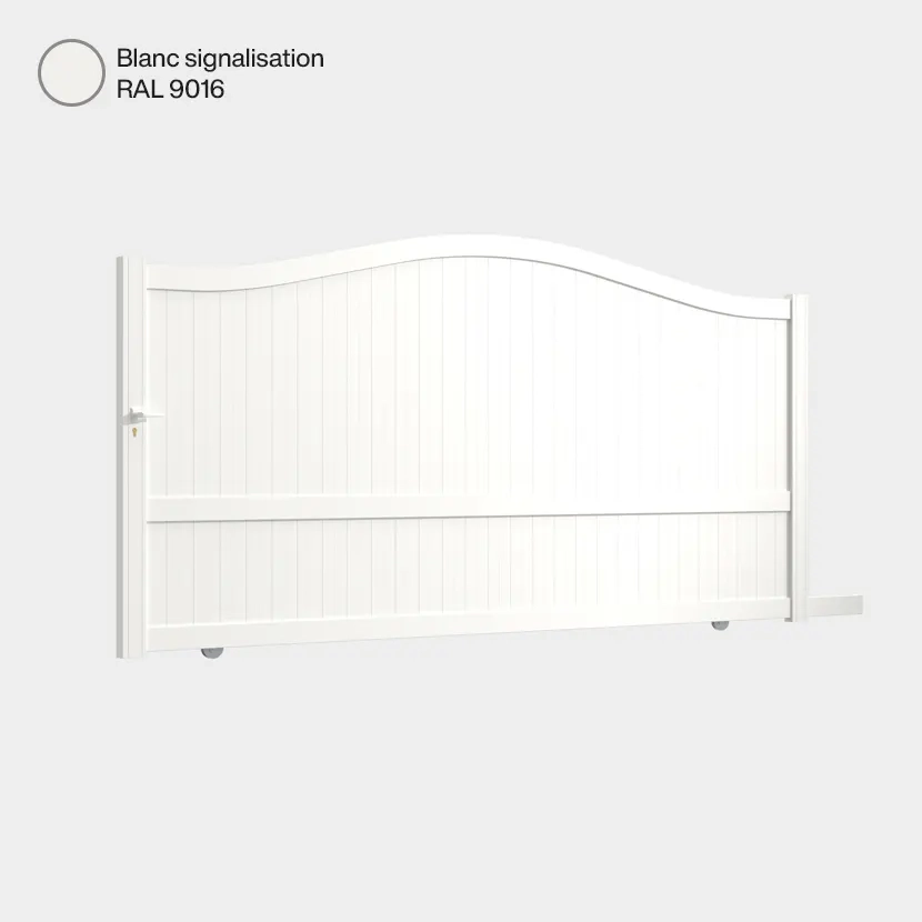 Portail aluminium: Portail coulissant Maryland Blanc signalisation RAL 9016