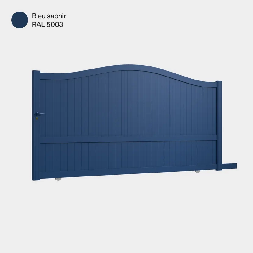 Portail aluminium: Portail coulissant Maryland Bleu saphir RAL 5003