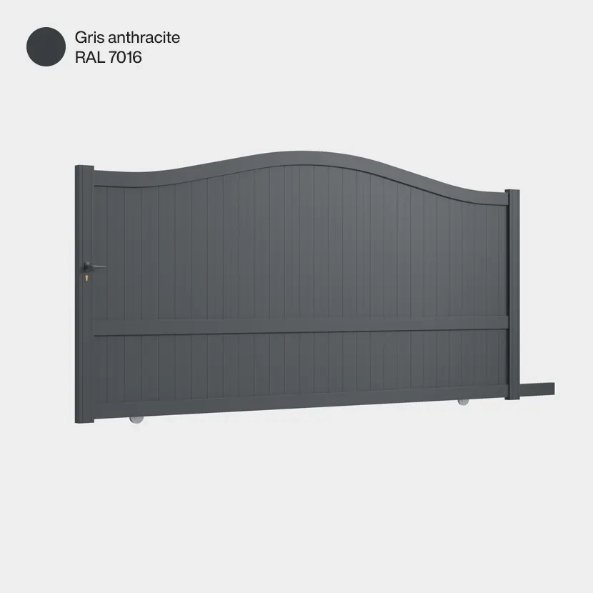 Portail aluminium: Portail coulissant Maryland Gris Anthracite RAL 7016
