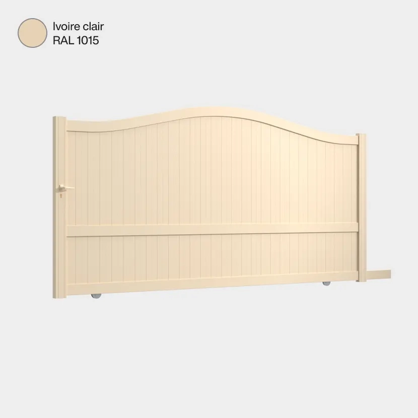 Portail aluminium: Portail coulissant Maryland Ivoire clair RAL 1015