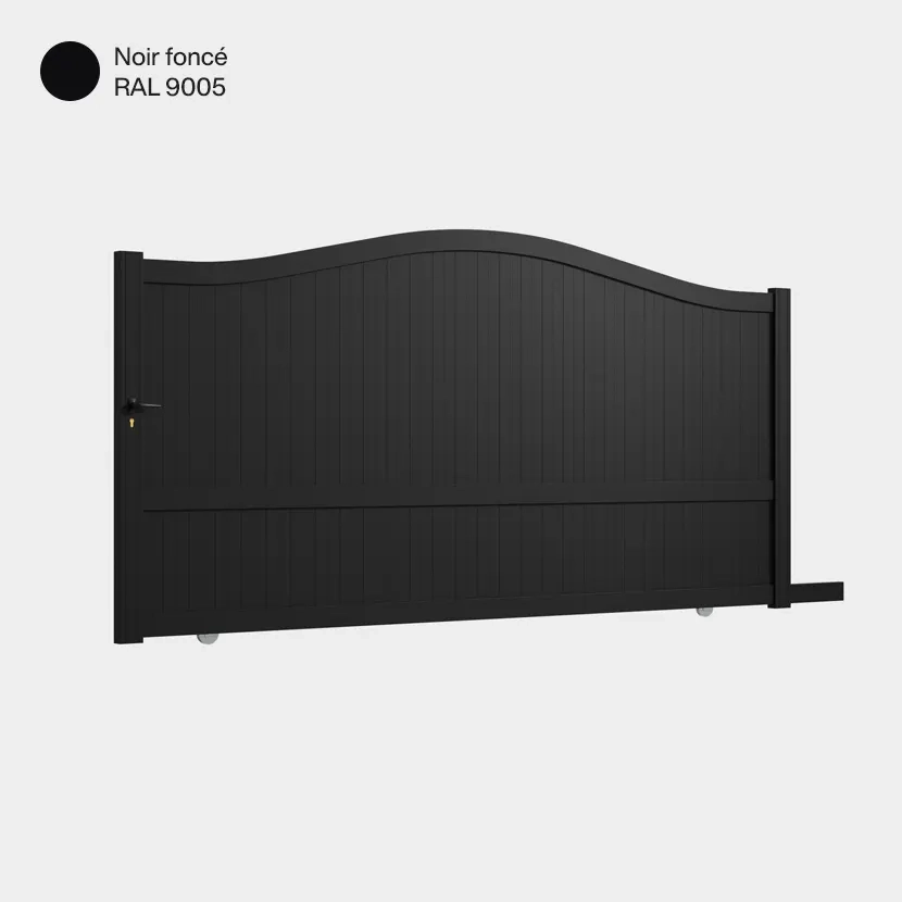 Portail aluminium: Portail coulissant Maryland Noir fonce RAL 9005