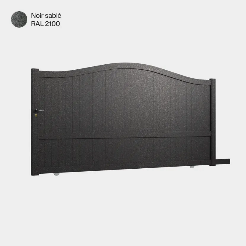 Portail aluminium: Portail coulissant Maryland Noir sable RAL 2100