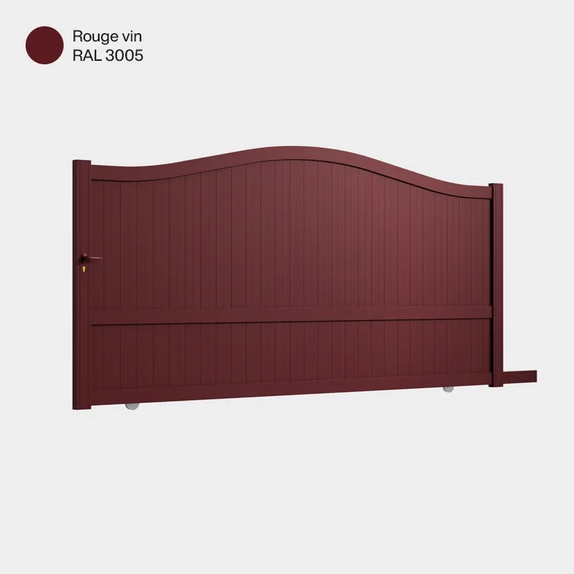 Portail aluminium: Portail coulissant Maryland Rouge Vin RAL 3005