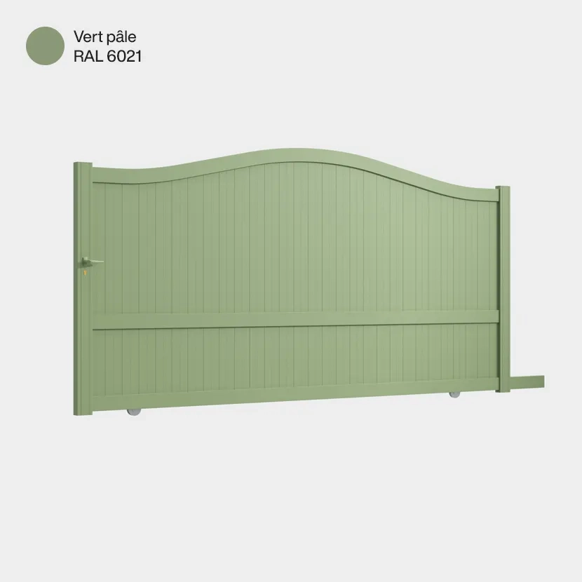Portail aluminium: Portail coulissant Maryland Vert pale RAL 6021