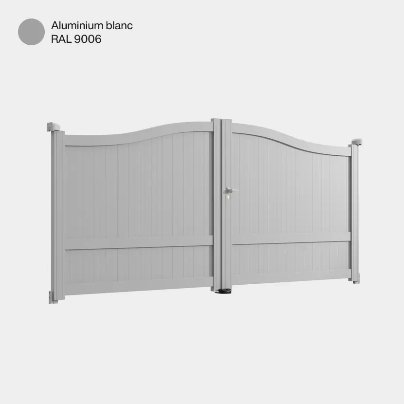 Portail aluminium: Portail double battant Maryland Aluminium Blanc RAL 9006