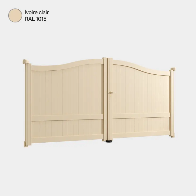 Portail aluminium: Portail double battant Maryland Ivoire clair RAL 1015