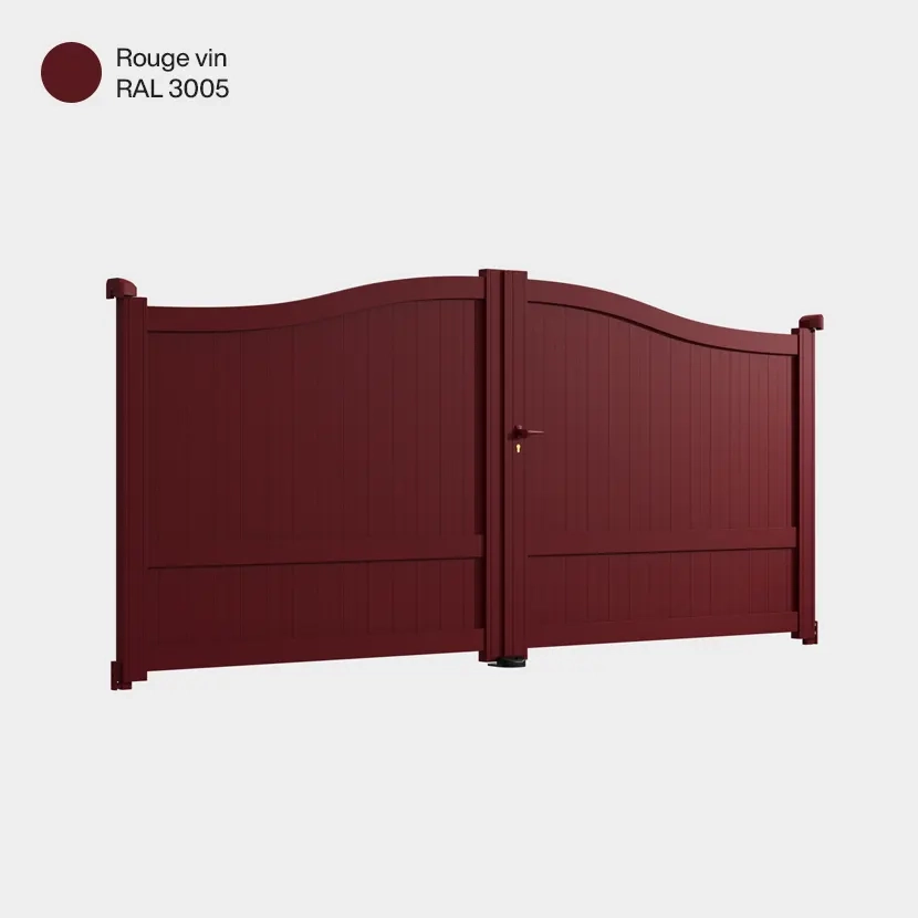 Portail aluminium: Portail double battant Maryland Rouge Vin RAL 3005