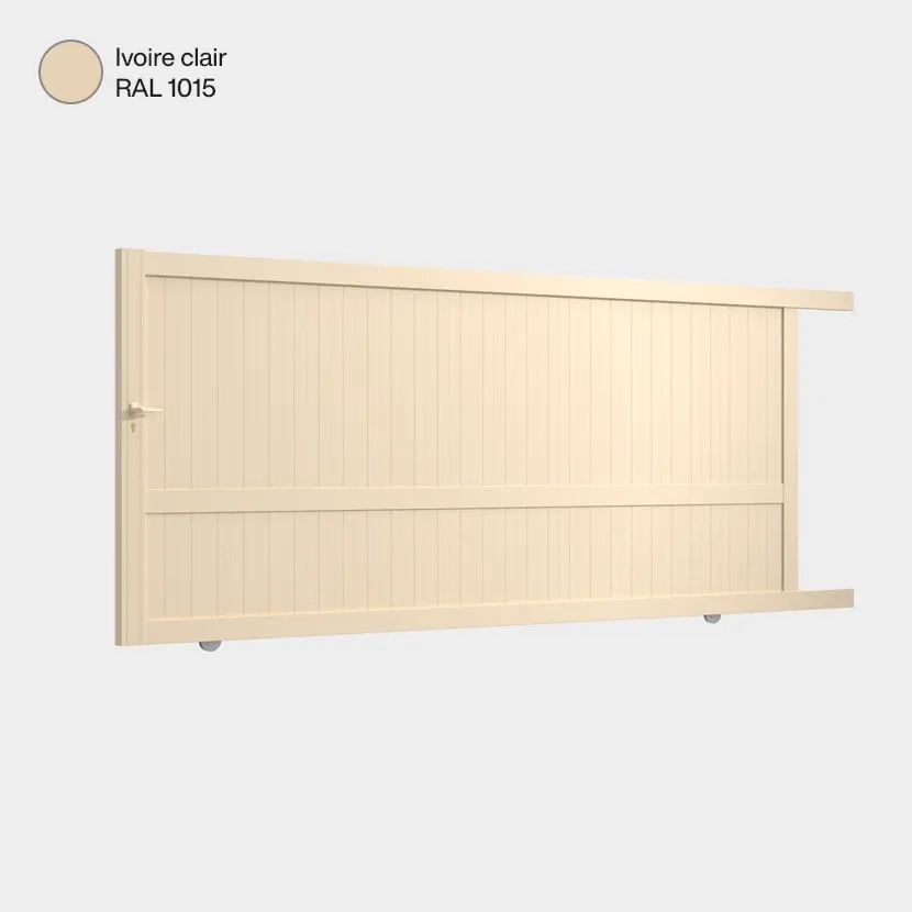 Portail aluminium: Portail coulissant Melbourne Ivoire clair RAL 1015