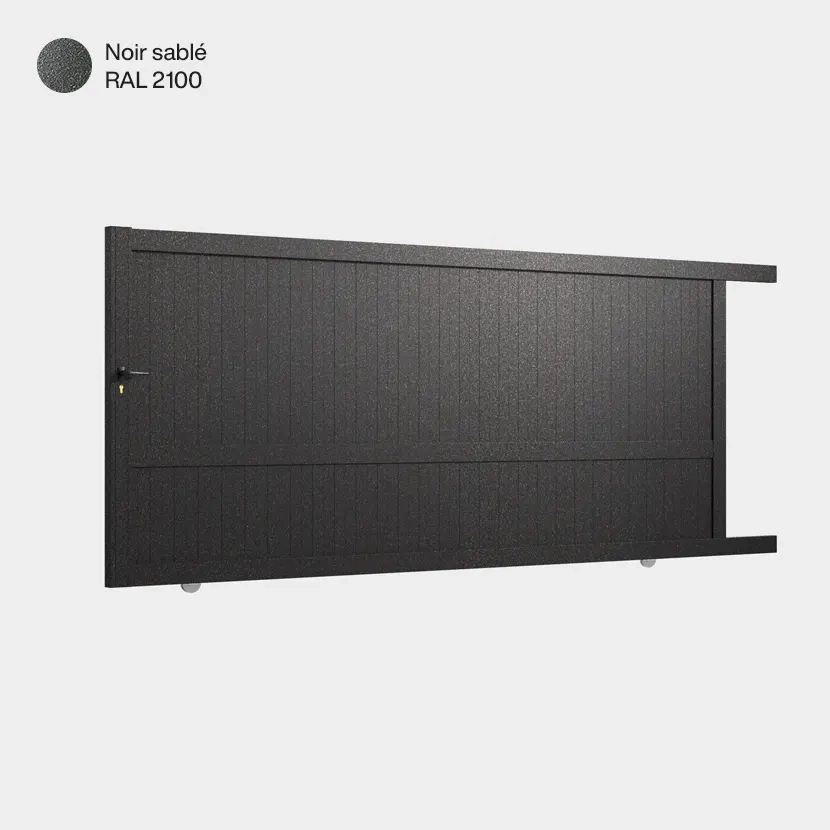 Portail aluminium: Portail coulissant Melbourne Noir sable RAL 2100