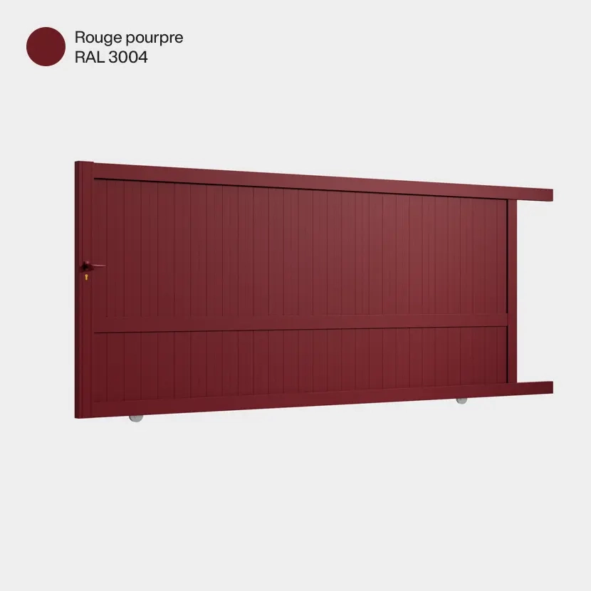 Portail aluminium: Portail coulissant Melbourne Rouge Pourpre RAL 3004