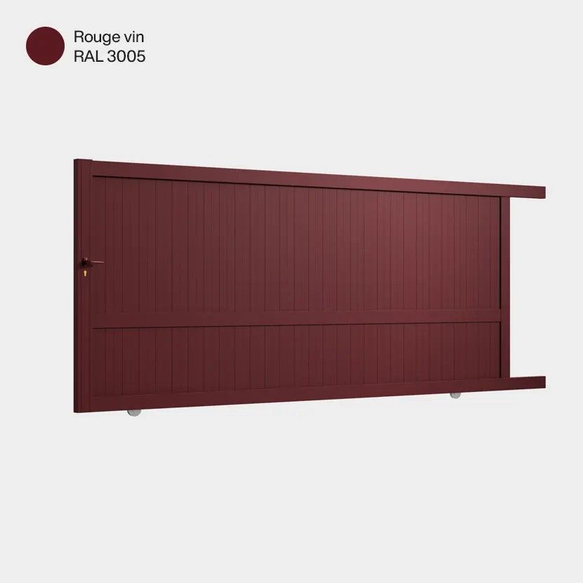 Portail aluminium: Portail coulissant Melbourne Rouge Vin RAL 3005