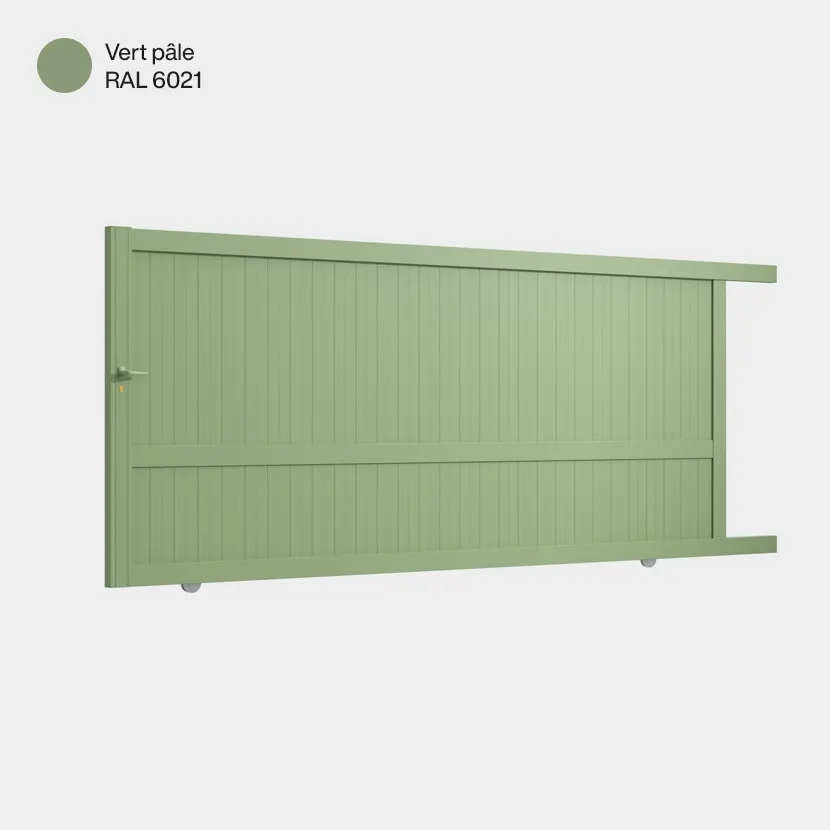 Portail aluminium: Portail coulissant Melbourne Vert pale RAL 6021
