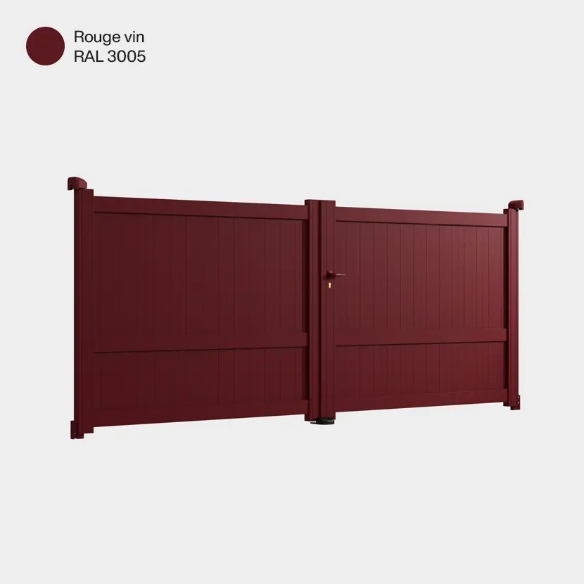 Portail aluminium: Portail double battant Melbourne Rouge Vin RAL 3005