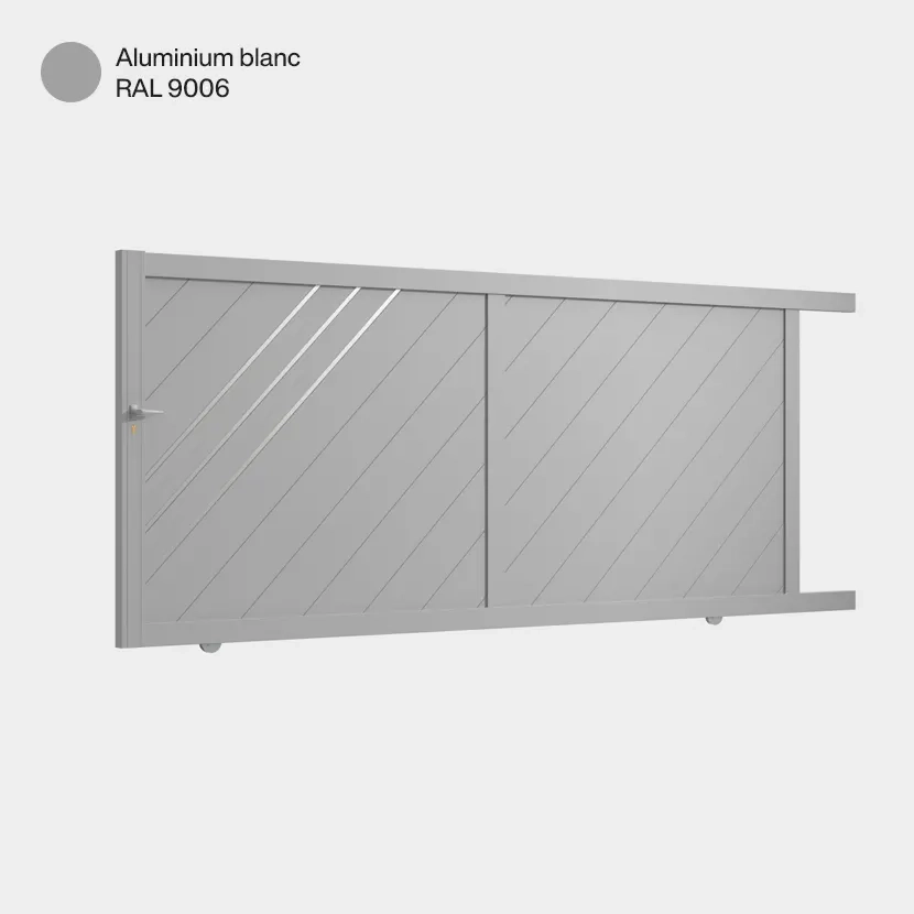 Portail aluminium: Portail coulissant Milan Aluminium Blanc RAL 9006