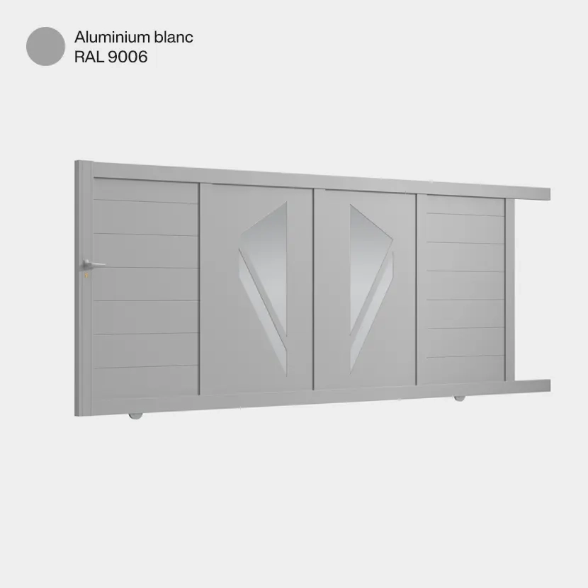 Portail aluminium: Portail coulissant Paris Aluminium Blanc RAL 9006