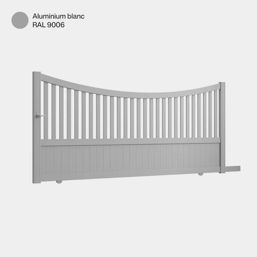 Portail aluminium: Portail coulissant Paro Aluminium Blanc RAL 9006