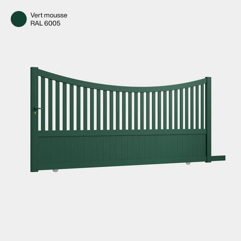 Portail aluminium: Portail coulissant Paro Vert mousse RAL 6005