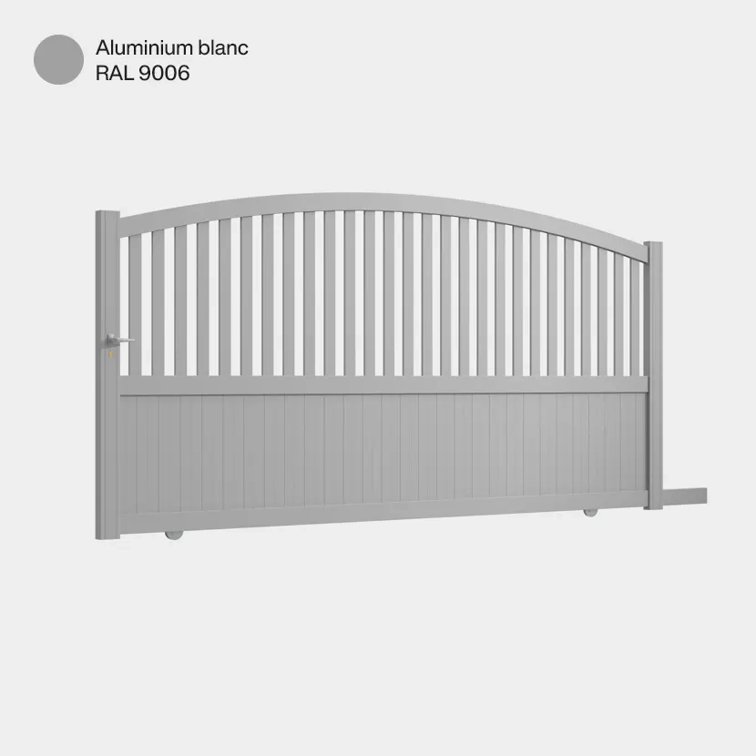Portail aluminium: Portail coulissant Philadelphia Aluminium Blanc RAL 9006