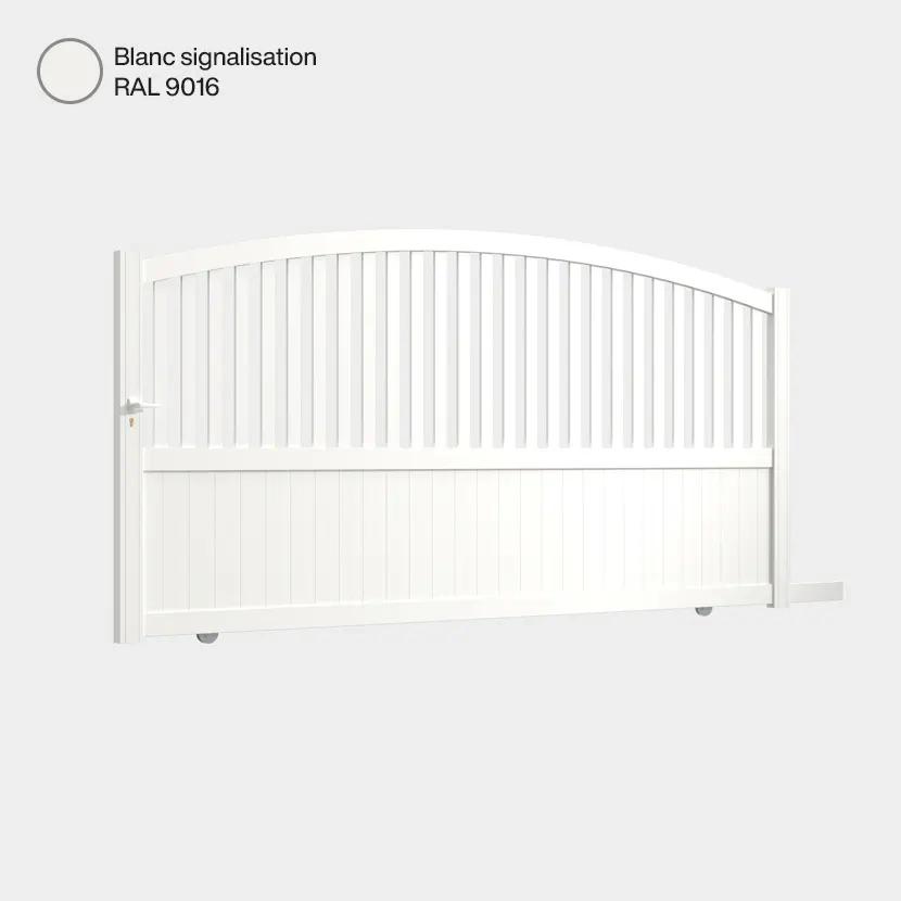 Portail aluminium: Portail coulissant Philadelphia Blanc signalisation RAL 9016