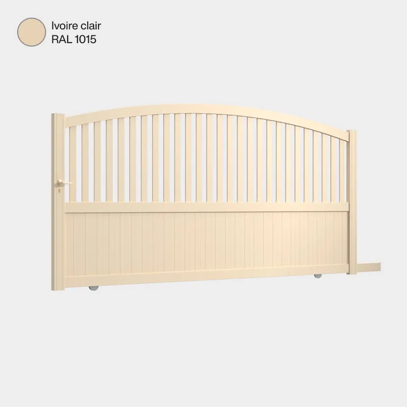 Portail aluminium: Portail coulissant Philadelphia Ivoire clair RAL 1015