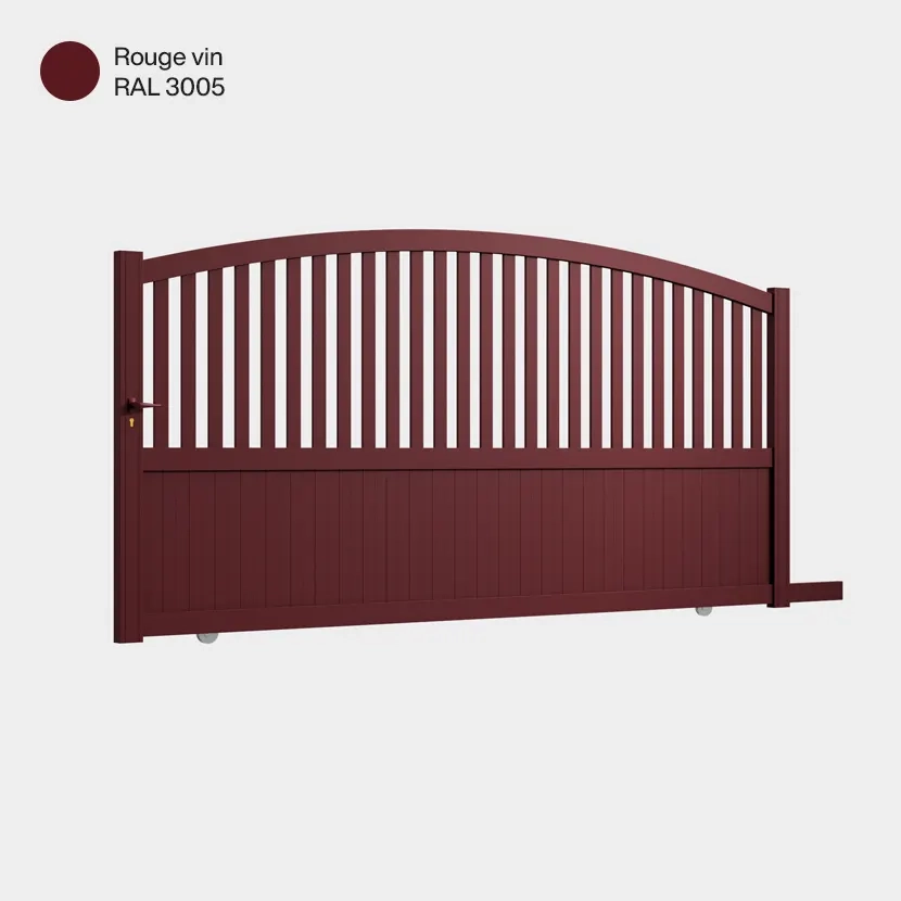 Portail aluminium: Portail coulissant Philadelphia Rouge Vin RAL 3005