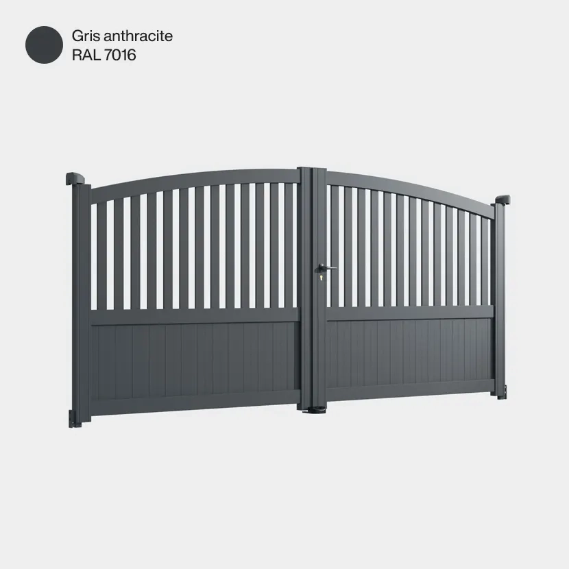 Portail aluminium: Portail double battant Philadelphia Gris Anthracite RAL 7016