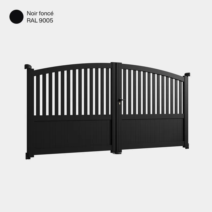 Portail aluminium: Portail double battant Philadelphia Noir fonce RAL 9005