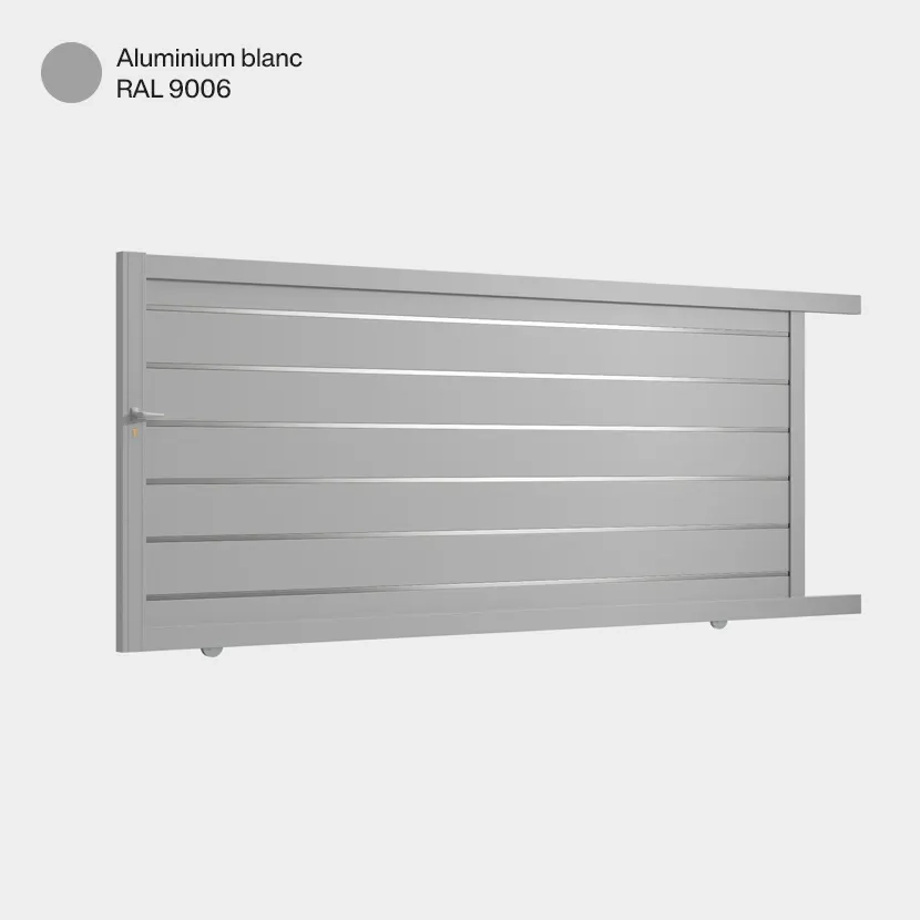 Portail aluminium: Portail coulissant Santiago Aluminium Blanc RAL 9006