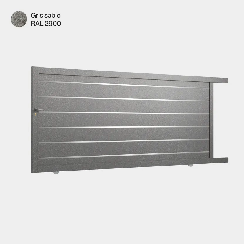 Portail aluminium: Portail coulissant Santiago Gris sable RAL 2900