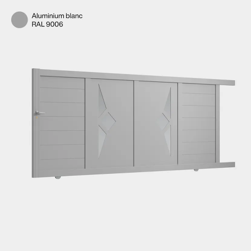 Portail aluminium: Portail coulissant Sete Aluminium Blanc RAL 9006