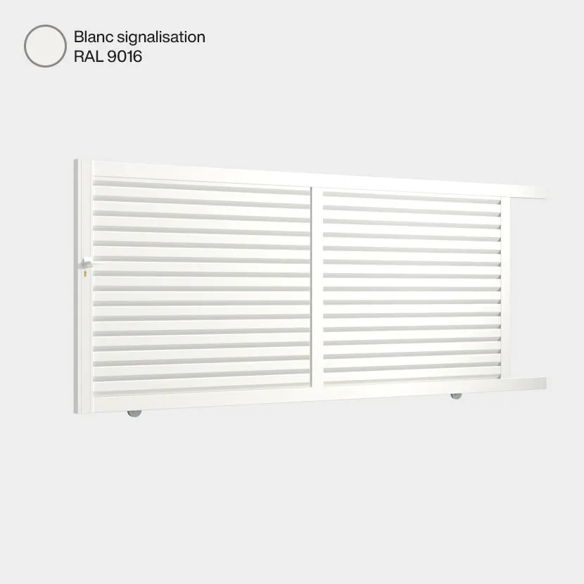Portail aluminium: Portail coulissant Toronto  Blanc signalisation RAL 9016