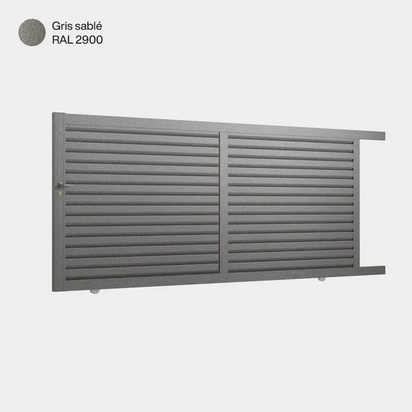 Portail aluminium: Portail coulissant Toronto Gris sablé RAL-2900
