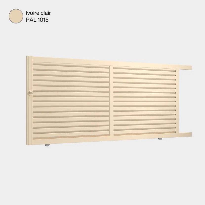Portail aluminium: Portail coulissant Toronto Ivoire clair RAL 1015