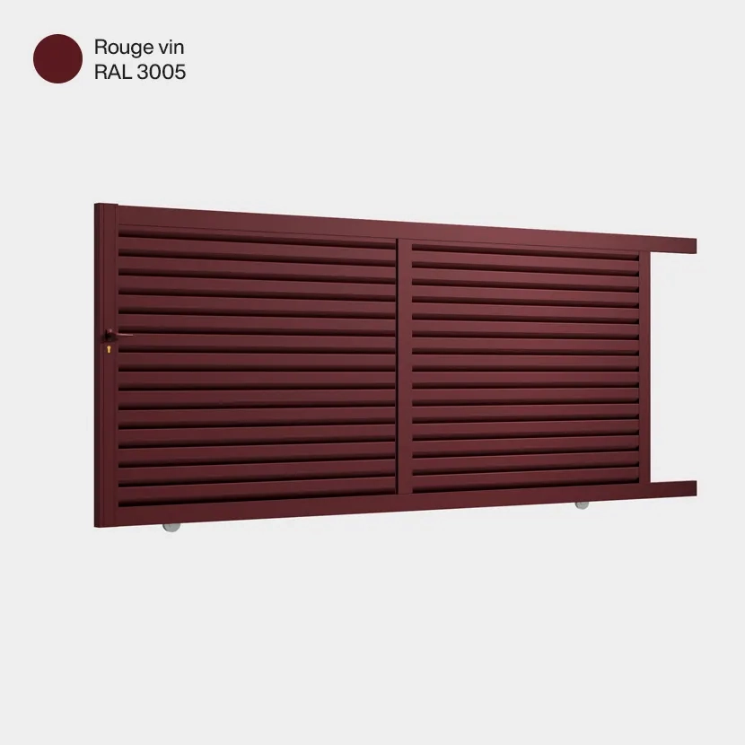 Portail aluminium: Portail coulissant Toronto Rouge Vin RAL 3005