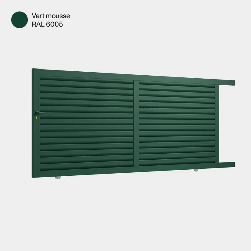 Portail aluminium: Portail coulissant Toronto Vert mousse RAL 6005