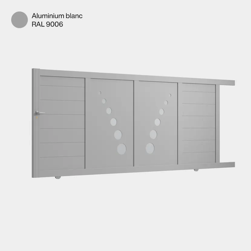 Portail aluminium: Portail coulissant Toulouse Aluminium Blanc RAL 9006
